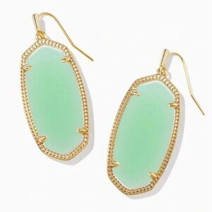 Kendra Scott Elle Gold Danielle Drop Earrings in Green Jade